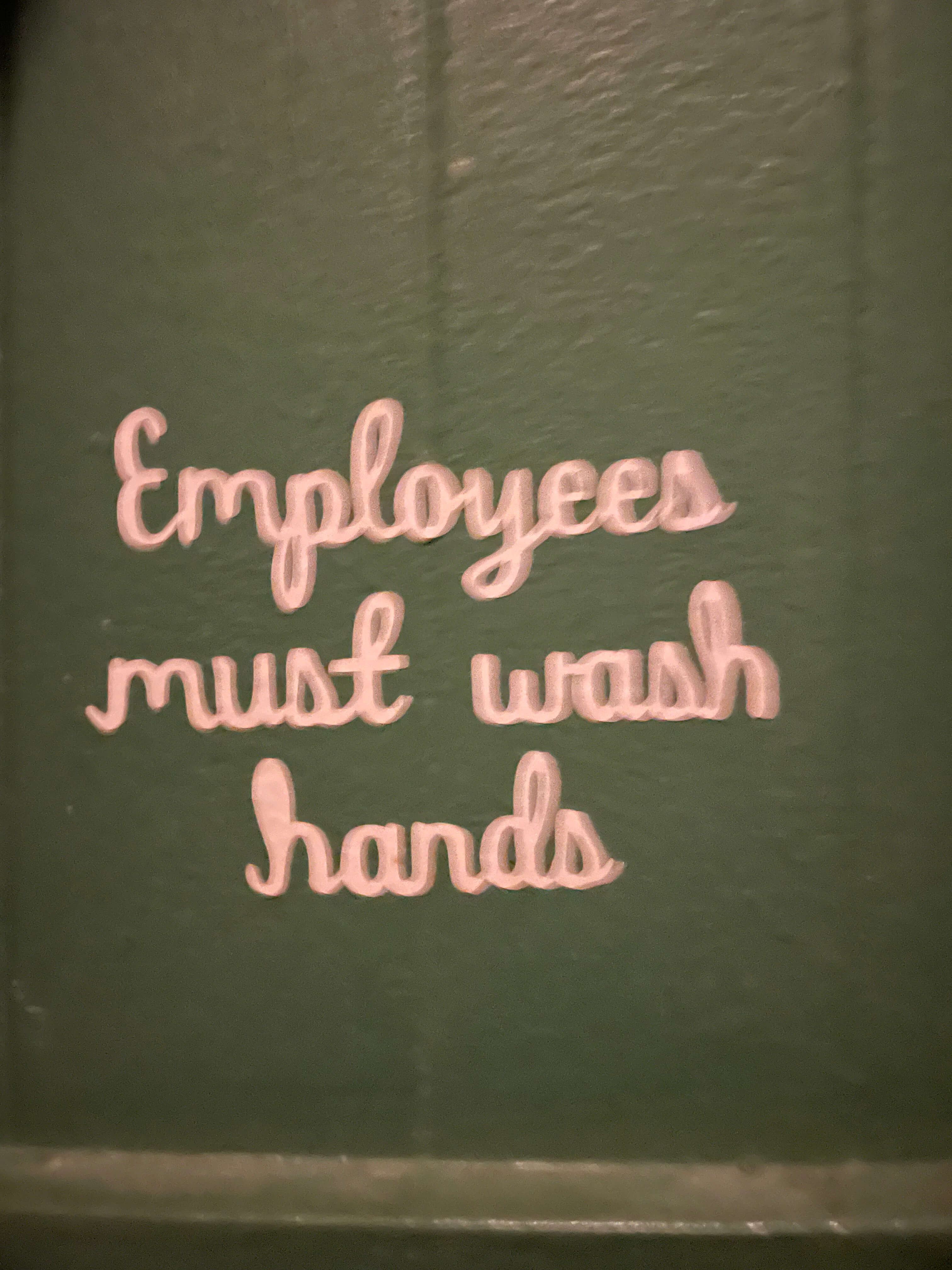 employees must wash hands before returning to work