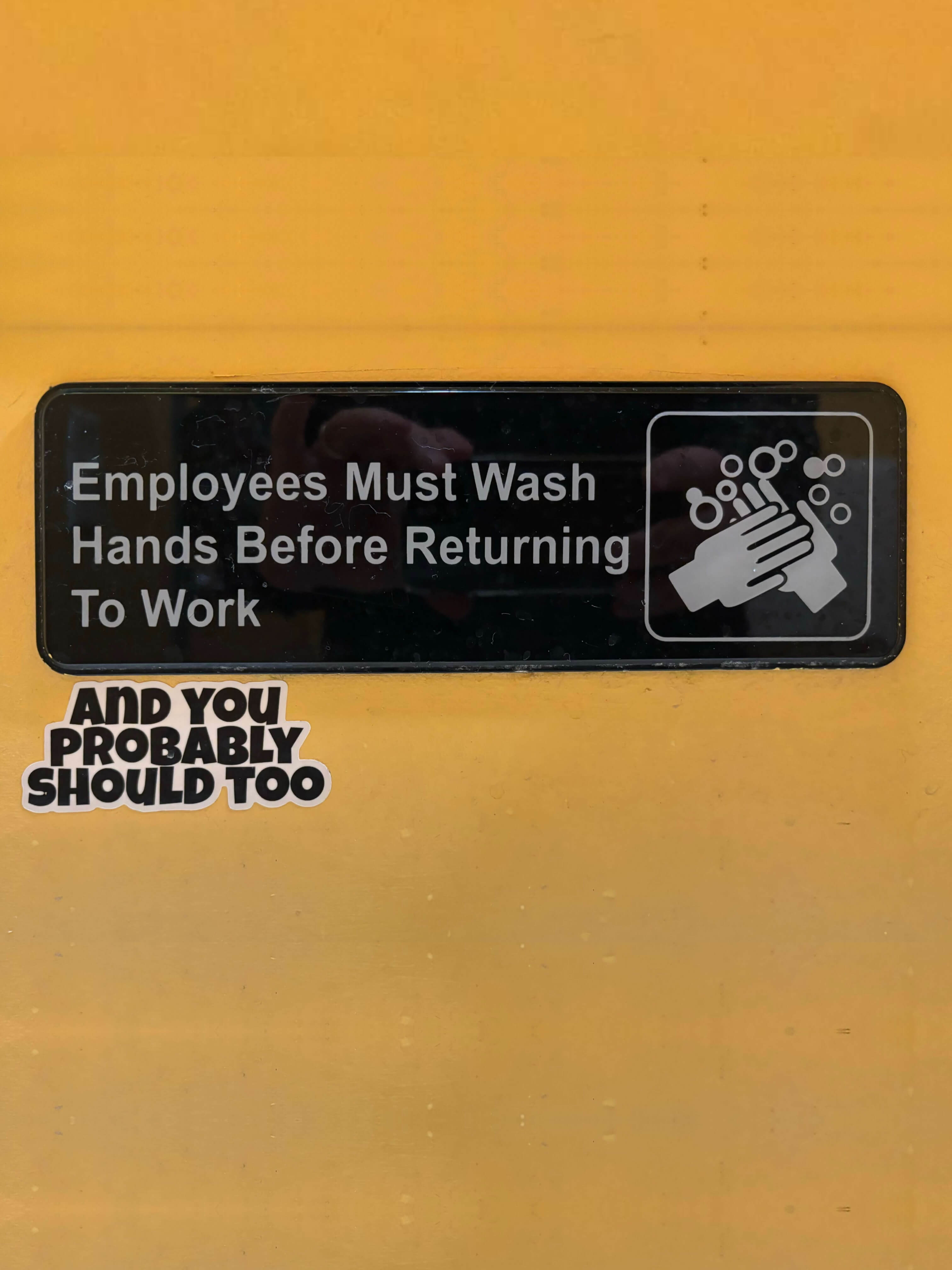 employees must wash hands before returning to work